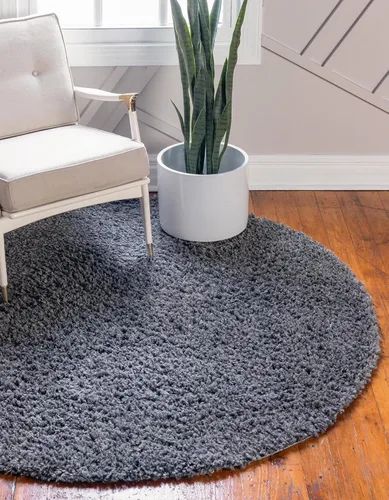Vista 417 de Unique Loom Colección Davos Shag - Alfombra Lino