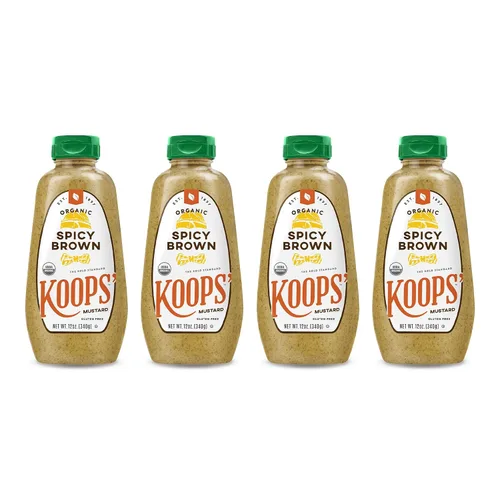 Vista 14 de Koops' Mostaza Dijon orgánica – Condimento Dijon, sin gluten, kosher, sin OMG, salsa de mostaza orgánica certificada por USDA, fabricado