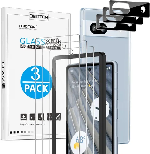 Vista 19 de OMOTON Paquete de 4 protectores de pantalla para Google Pixel 4 (5.7 pulgadas), vidrio templado, resistente a los arañazos, solo cubierta de área