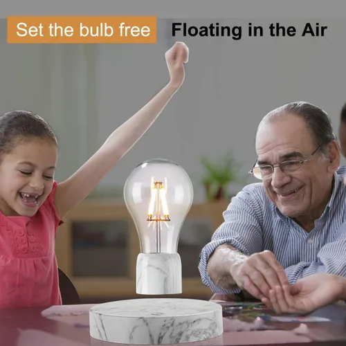 Vista 4 de UVEHAS Bombilla de luz de levitación magnética, lámpara LED flotante con control táctil, luz nocturna de levitación giratoria, regalos creativos
