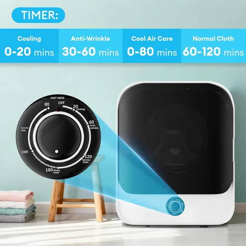 Vista 7 de TABU Juego combinado de lavadora y secadora, lavadora compacta de 18 libras completamente automática con 10 programas de lavado y secadora compacta