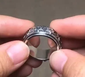 Vista 5 de Anillo giratorio de plata con estrella de David Anillo pesado giratorio de estrella de 0.354 in para hombre Joyería de plata de ley 925