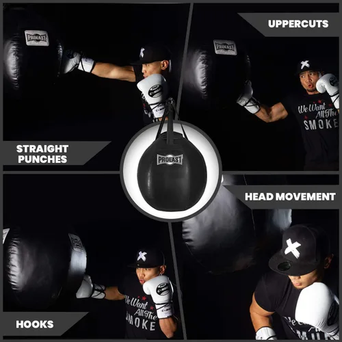 Vista 4 de Wrecking Ball Heavy Punching Bag for Adults, Hook and Uppercut, Body Snatcher, Boxing, MMA, Muay Thai, 65 lbs