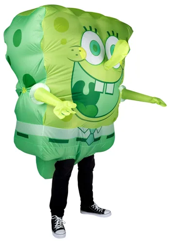 Vista 4 de Disfraz Inflable de Fantasma Adulto de Bob Esponja Multicolor