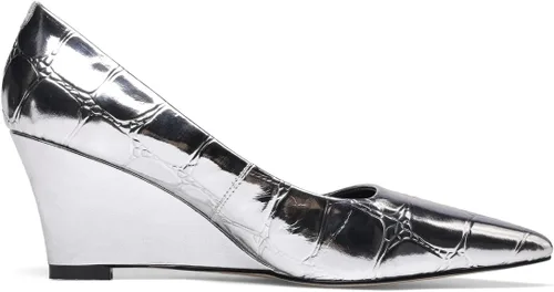 Vista 2 de TinaCus Zapatos de tacón de cuña hechos a mano con punta puntiaguda para mujer