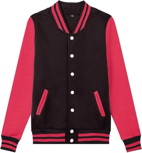 Vista 4 de babyhealthy Chaqueta universitaria de béisbol para mujer y hombre, casual, estilo letterman, bomber, rompevientos, chaqueta ligera