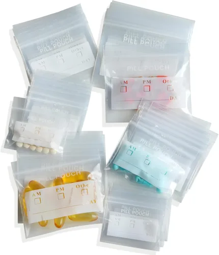 Vista 7 de 125 Paquetes de Bolsas Resistentes para Pastillas de 6 Mil Sin BPA, Bolsa para Pastillas de 3 x 2.75 Pulgadas con Etiqueta Escribible, Sello
