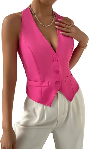 Vista 3 de Verdusa Chaleco sin mangas con cuello en V para mujer
