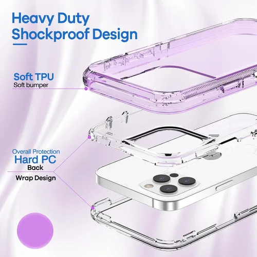 Vista 3 de ORIbox - Funda compatible con iPhone 13 Pro Max y 12 Pro Max, resistente a los golpes, anticaídas, transparente