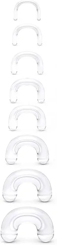 Vista 4 de Cisyozi 16G, 14G, 12G, 10G, 8G, 6G, 4G, 2G, kit de estiramiento de plástico negro transparente, hipoalergénico, en forma de U, anillos de tabique