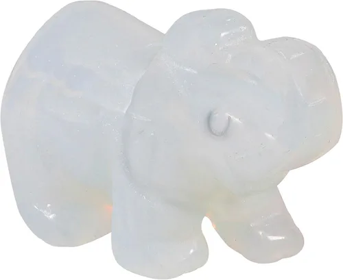 Vista 12 de Amogeeli Figura de elefante de cristal curativo de 1.5 pulgadas, tronco tallado a mano, estatua de animal de piedra de elefante, decoración