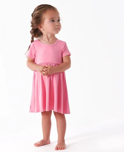 Vista 3 de Gerber Vestido de manga corta suave para bebé niña de talla única, con viscosa hecho de eucalipto