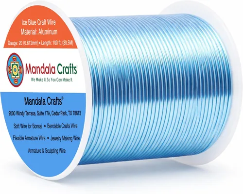Vista 232 de Mandala Crafts - Alambre de aluminio anodizado de calibre 22 para hacer joyas - 137.2 m de alambre flexible surtido y coloreado - Doble para bonsái