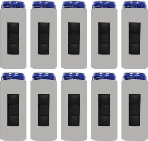 Vista 41 de QualityPerfection Funda magnética delgada para enfriar latas, cerveza/energía, 3 imanes vs 2 imanes, industria estándar, 12 onzas, tamaño delgado