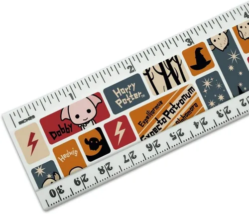 Vista 2 de Harry Potter lindo patrón Chibi 12 pulgadas estándar y regla métrica de plástico