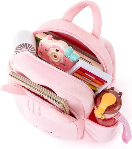 Vista 27 de Lazada Mochila para niños pequeños, juguetes de animales de peluche, mochila pequeña, color gris, 9.5 pulgadas