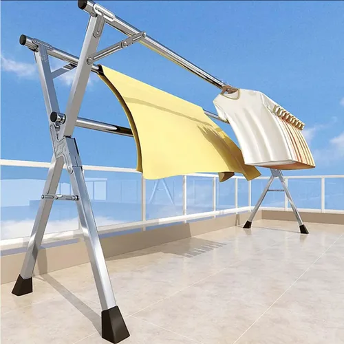 Vista 4 de This Heavy Duty Stainless Steel Clothes Drying Rack, Foldable Laundry Drying Rack, Free of Installation Adjustable Garment Rack, Portable Drying