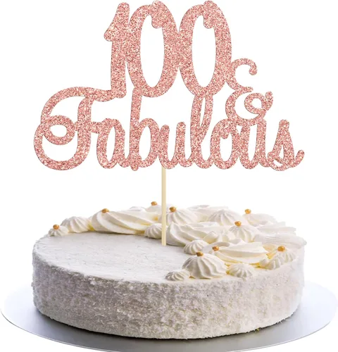 Vista 16 de Gyufise 1 decoración de pastel de 10 y fabulosa decoración de pastel de oro rosa con purpurina de diez y fabulosos adornos para tartas de feliz 10º