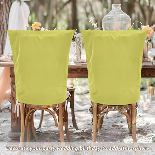 Vista 6 de Chartreuse - Fundas decorativas para respaldo de silla para banquetes de boda, suaves, lavables a mano, fundas decorativas para sillas de comedor, 6