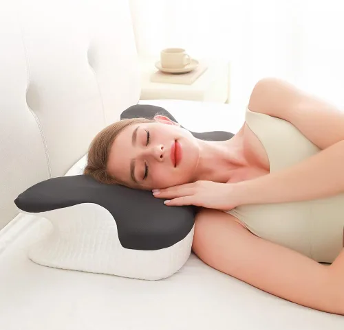 Vista 2 de Almohada cervical para aliviar el dolor de cuello, almohada de apoyo para el cuello para dormir, almohada de lado para cama, almohadas ergonómicas