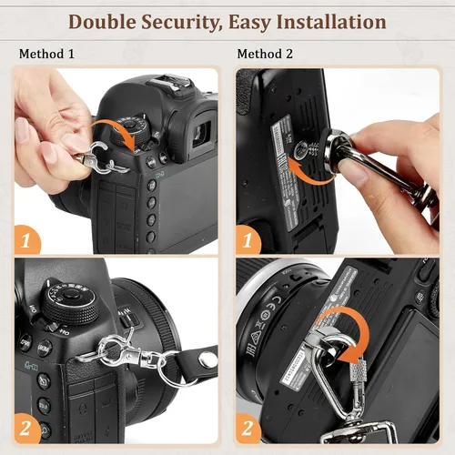 Vista 7 de Jumyee Double Camera Harness for 2 Cameras, Adjustable Dual Shoulder Leather Camera Strap for DSLR/SLR