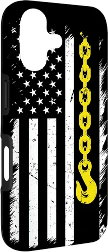 Vista 3 de Tow Truck Driver American Flag Yellow line Case for iPhone 17