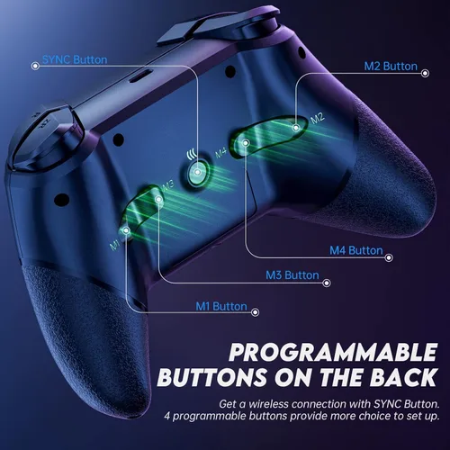 Vista 3 de NYXI Chaos swith controller with Hall Joystick, switch pro controller wireless for Nintendo SwitchLiteOLED, Hall Effect Controller with RGB Light