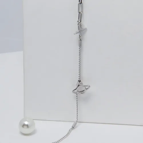 Vista 5 de Planet and Star Bracelet for Women Sterling Silver Space Celestial Jewelry Gift Delicate Chain Bracelet