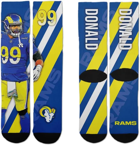 Vista 6 de For Bare Feet NFL Adult Player Stripe Sock - Premium Quality Poly Spandex Blend - Unisex- Stay Comfortable