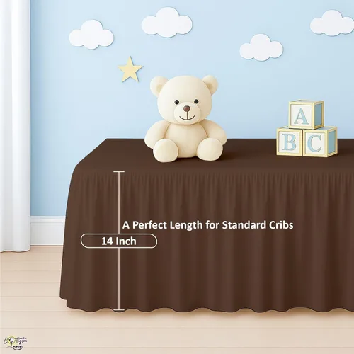 Vista 5 de Cottignton Lane - Falda de cama para cuna con volantes, ropa de cama suave para guardería en 100% algodón natural, estilo plataforma con cobertura