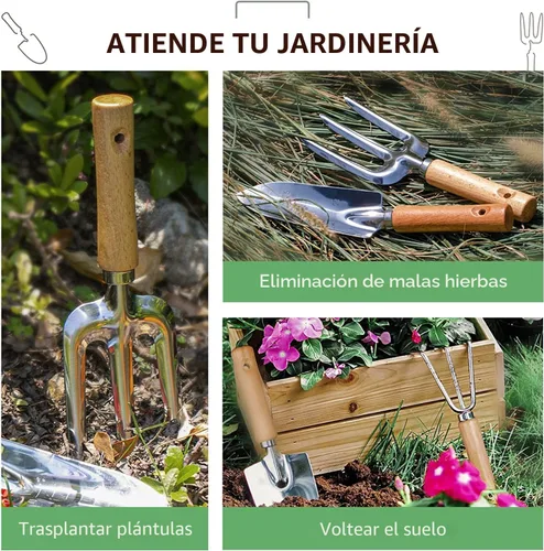Vista 6 de Grenebo Herramientas de jardinería 9 piezas de herramientas de mano de jardín resistentes con herramientas de jardín de moda y duradera, bolsa
