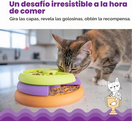 Vista 2 de Catstages Kitty Lickin' Layers - Juguete interactivo para gatos con alimentación lenta, rompecabezas de golosinas, para comida seca o húmeda