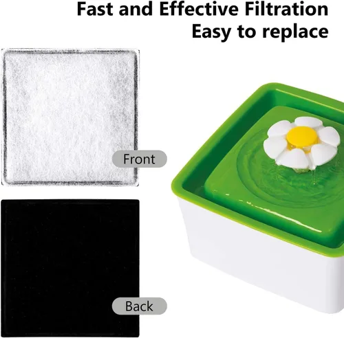 Vista 5 de Filtros de carbono de repuesto, filtros de agua para mascotas, filtros de fuente compatibles con Catit Mini Flower Fountain, paquete de 6 filtros