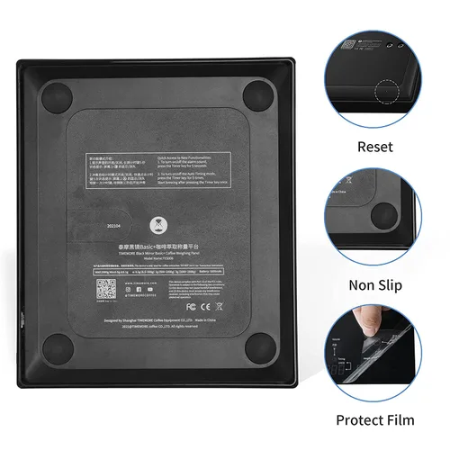 Vista 5 de Báscula de Café TIMEMORE Basic 2.0, Báscula Electrónica de Espresso con Temporizador, 2000 Gramos y Tasa de Flujo de Agua con Función