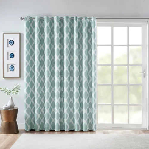Vista 16 de Sun Smart Blakesly Cortinas opacas para ventana de patio, estampado Ikat, decoración de sala de estar, decoración de sala de estar, cortina