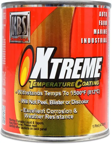 Vista 3 de KBS Coatings - Recubrimiento de temperatura Xtreme, color negro azabache , Acero inoxidable