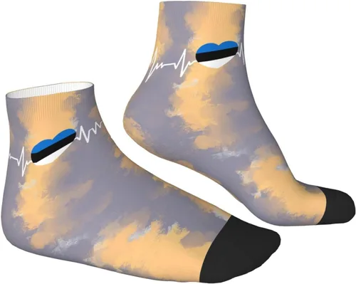 Vista 3 de Estonian Heartbeat I Love Estonia Heart Flag Ankle Socks Winter Low Cut Sports Warm Comfort Breathable Casual Socks For Mens And Womens