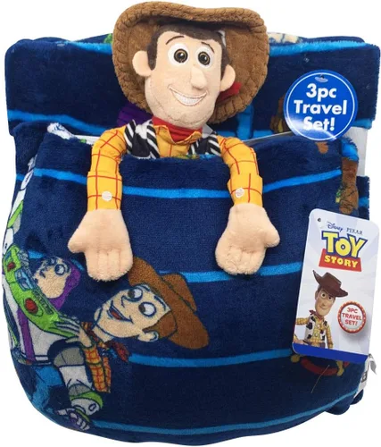 Vista 5 de Jay Franco - Juego de viaje de Toy Story para niños, 3 piezas, incluye manta, almohada y peluche de Woody