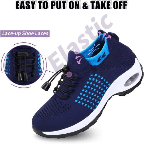 Vista 4 de STUNAHOME Zapatillas Ortopédicas Transpirables para Mujer Zapatos para Caminar Sin Cordones Zapatillas de Entrenamiento Cómodas Casuales para Mujer