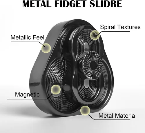 Vista 3 de YANZHE Juguete deslizante magnético triangular, juguetes de metal EDC para adultos, alivio del estrés y la ansiedad, oficina (negro)