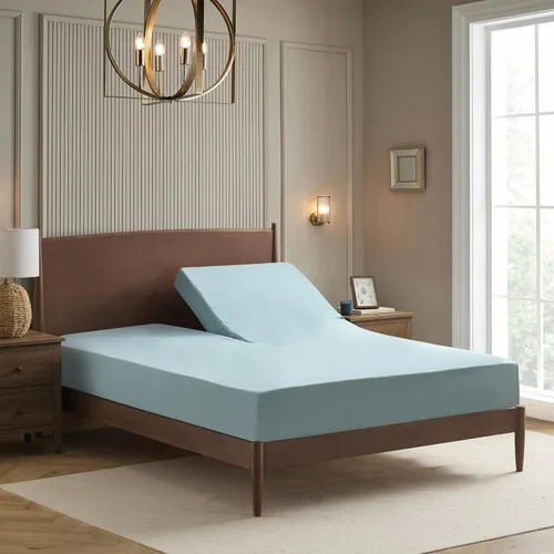 Vista 93 de Juego de sábanas extrasuaves de tamaño individual, ropa de cama transpirable y lujosa con correas elásticas integradas para las esquinas, colección