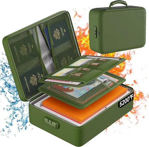 Vista 11 de DocSafe - Bolsa de documentos con cerradura, funda de almacenamiento de archivos de 3 capas ignífuga con cierre resistente al agua, bolsa