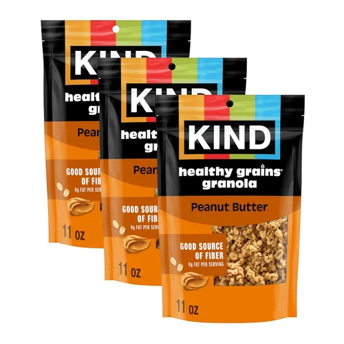 Vista 13 de KIND HEALTHY GRAINS Granola, snack saludable, granola de vainilla y arándanos con semillas de lino, mezcla de aperitivos, 3 unidades, 33 onzas