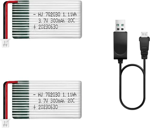 Vista 12 de HAWK'S WORK 2 baterías Lipo de 3.7 V, batería recargable de polímero de litio de 150 mAh para helicópteros RC Plane Drone todos los modelos