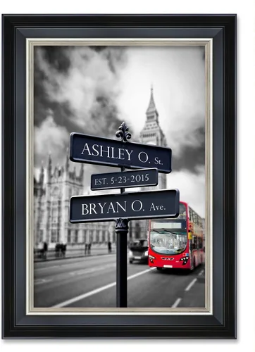 Vista 89 de IPIC - Personalized Framed Canvas with Custom Street Sign in Boston Personalized Street Signs with Names, Custom Canvas Print, Boston Sunset