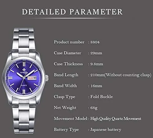 Vista 5 de Gosasa Reloj analógico de cuarzo para mujer, correa de acero inoxidable, color plateado, Reloj analógico