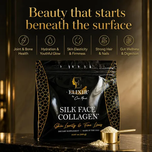 Vista 2 de Colágeno facial de seda, péptidos de colágeno en polvo para mujeres, cara y cuello, 0.49 oz de proteína, colágeno de peso molecular ultra bajo