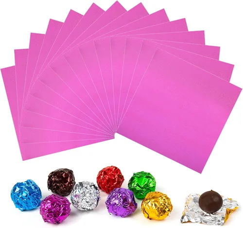 Vista 10 de Envolturas de caramelo de papel de aluminio – Papel de regalo de chocolate, 300 piezas, envoltorio de barra de chocolate casera, embalaje