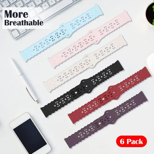 Vista 3 de Paquete de 6 correas compatibles con Samsung Galaxy Watch 6/5/4 1.575 in 1.732 in, Watch 6 Classic 1.693 in 1.850 in/5 Pro 1.772 in/Watch 4 3