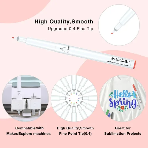 Vista 5 de Paquete de 12 bolígrafos infusibles compatibles con Cricut Maker 3/Maker 4/Maker/Explore 3/4/5/Air 2/Air, juego de bolígrafos de tinta